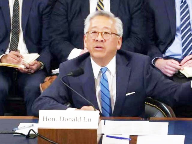 us assistant secretary of state for south asia donald lu speaking before a subcommittee of the us house committee on foreign affairs in washington on wednesday screengrab us assistant secretary of state for south asia donald lu speaking before a subcommittee of the us house committee on foreign affairs in washington on wednesday screengrab