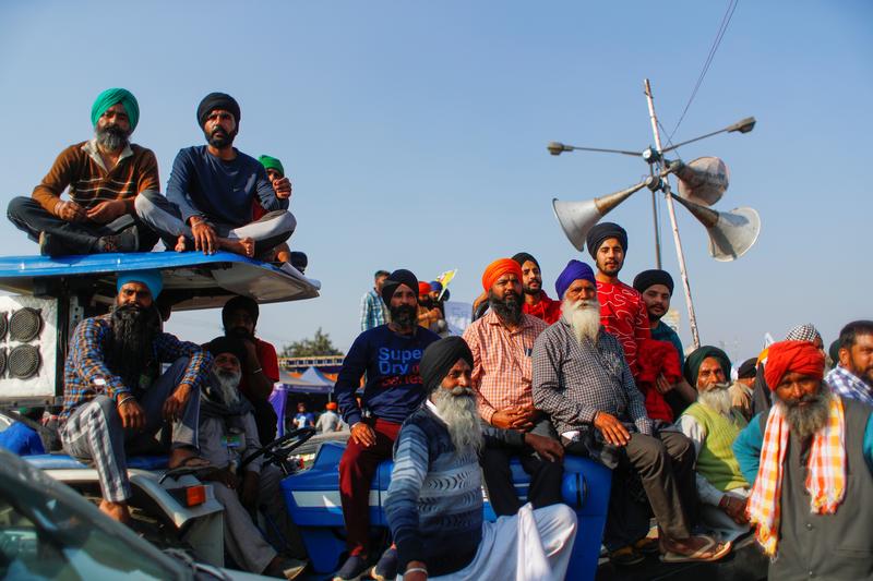 protesting farmers mainly from sikh dominated punjab and neighbouring haryana have blocked highways into new delhi for the past three week reuters