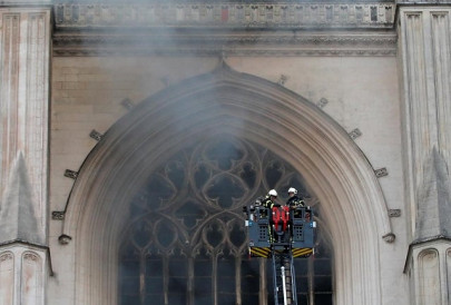 fire breaks out at nantes cathedral in western france