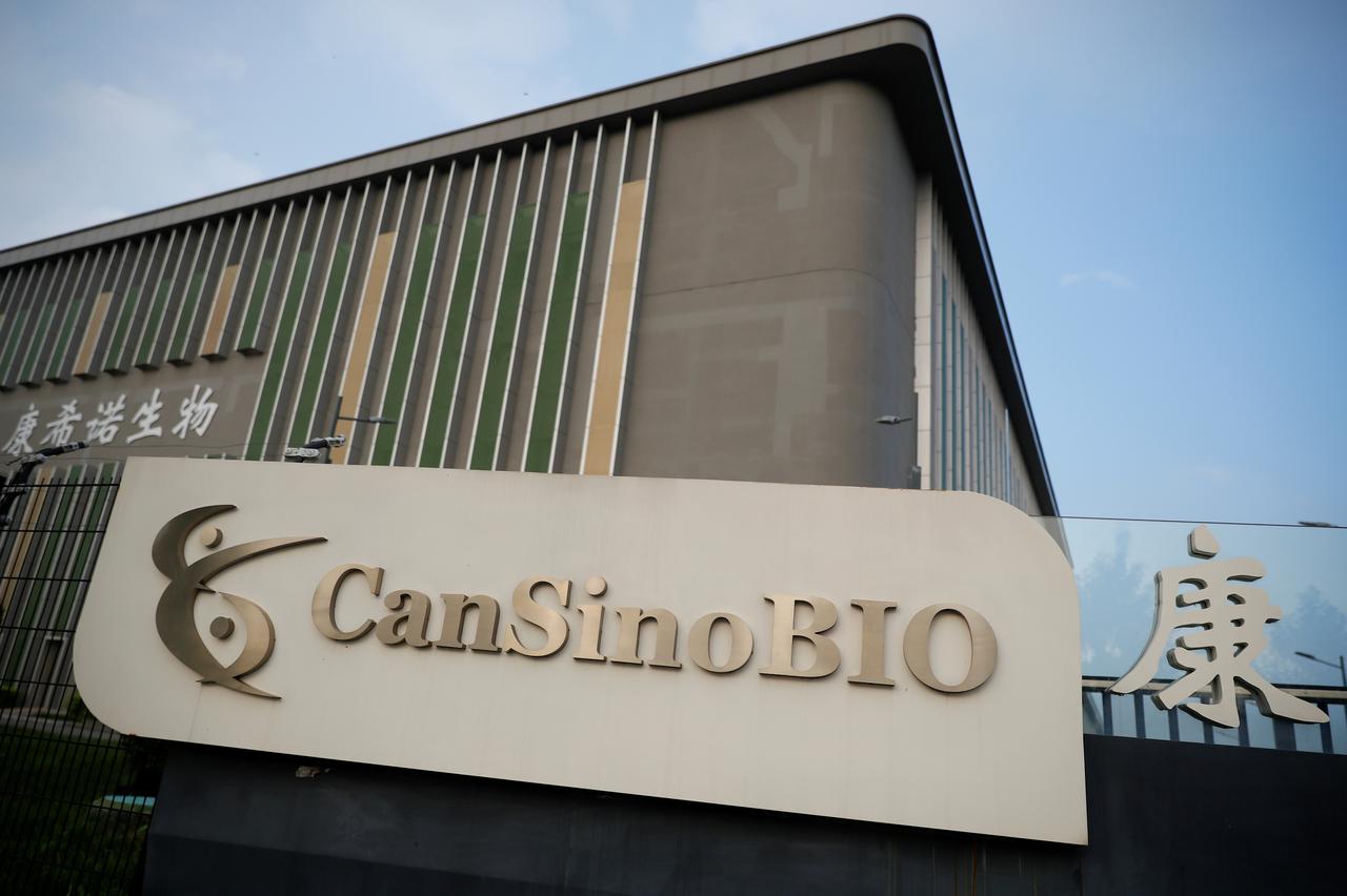 file photo a logo of china s vaccine specialist cansino biologics inc is pictured on the company s headquarters in tianjin following an outbreak of the coronavirus disease china august 17 2020 reuters