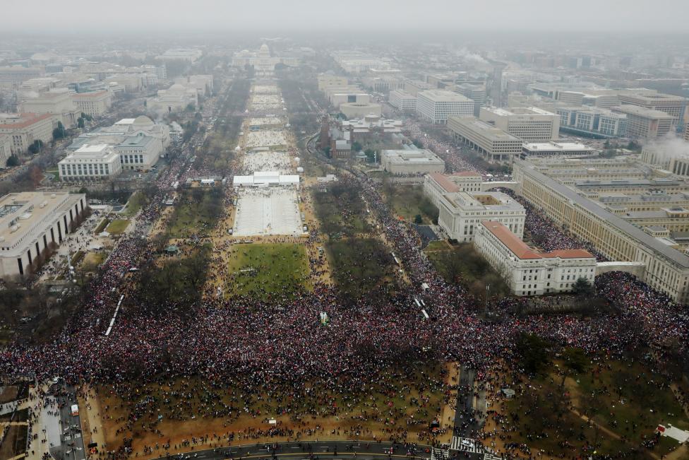 Demonstrators take part in the Women's March to protest Donald Trump's inauguration as the 45th president of the United States. REUTERS/Lucas Jackson