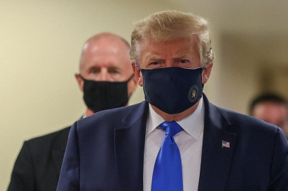 in first trump dons masks in visit to a military medical facility in first trump dons masks in visit to a military medical facility