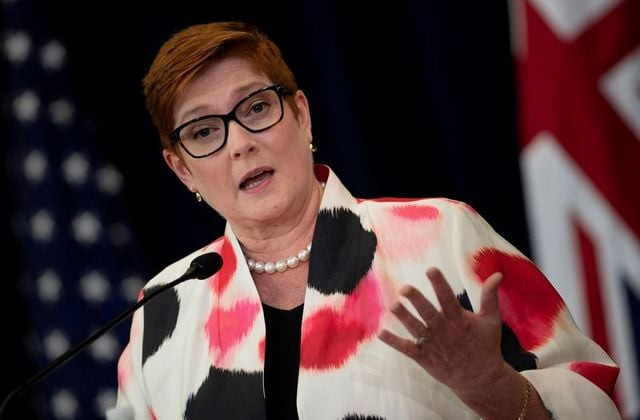 file photo australia s foreign minister marise payne speaks during a news conference at the u s department of state following the 30th ausmin in washington d c july 28 2020 brendan smialowski pool via reuters