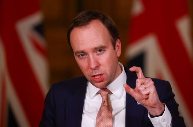 britain s health secretary matt hancock gestures as he speaks during a news conference at 10 downing street amid the coronavirus disease covid 19 outbreak in london britain december 10 2020 photo reuters file