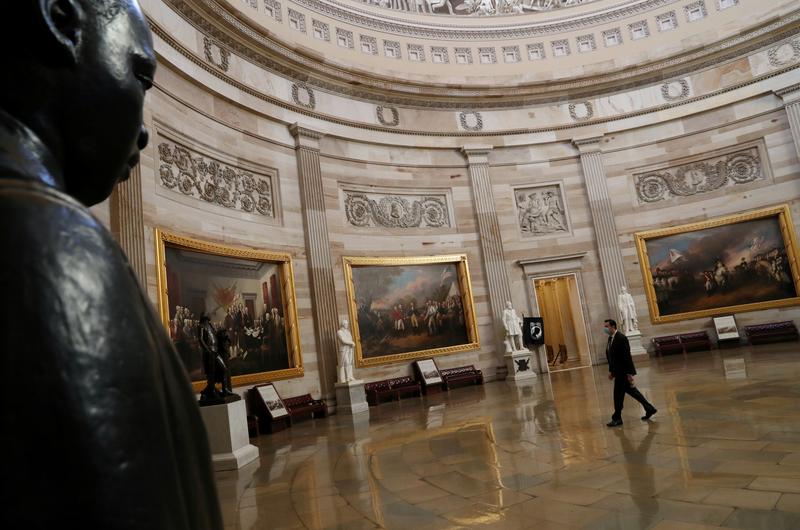 a person walks through the rotunda of the us capitol building washington december 28 2020 photo reuters