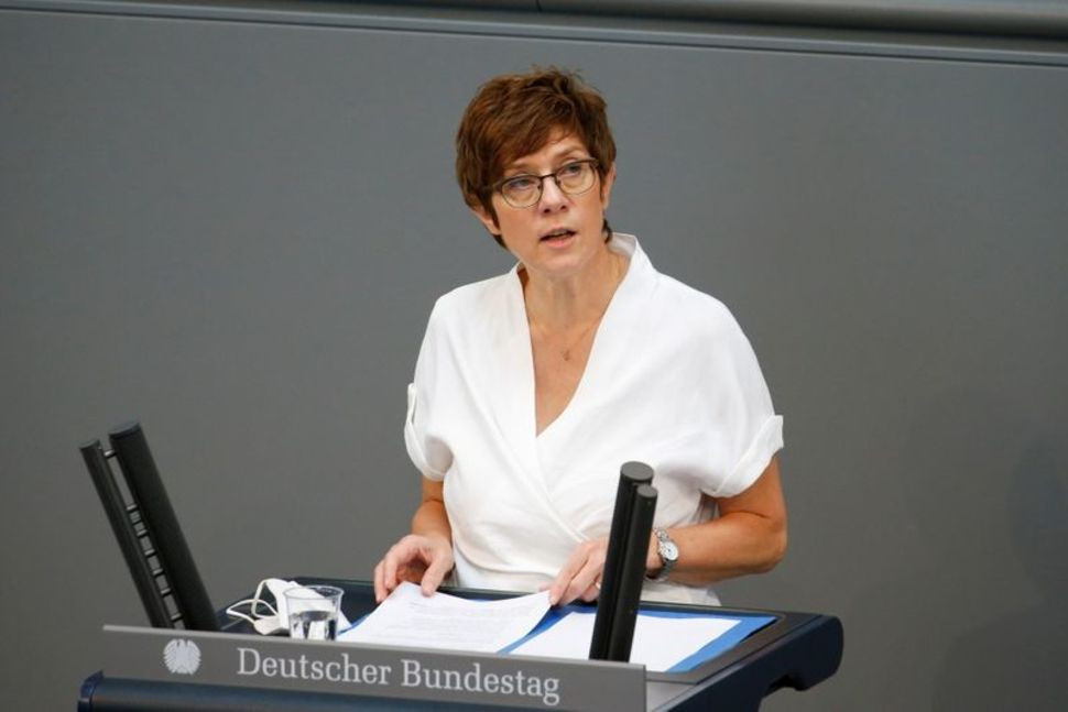 german defense minister annegret kramp karrenbauer speaks during the last session of the lower house of parliament bundestag before federal elections in berlin germany june 23 2021 reuters