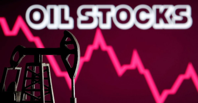 a 3d printed oil pump jack is seen in front of displayed stock graph and oil stocks words in this illustration picture april 14 2020 reuters a 3d printed oil pump jack is seen in front of displayed stock graph and oil stocks words in this illustration picture april 14 2020 reuters