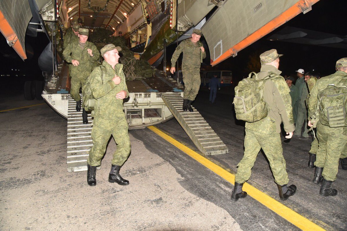 Russian soldiers arrive in Pakistan for Druzbha III. PHOTO: ISPR