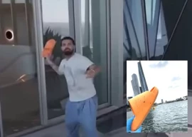 drake s orange slipper allegedly found after he threw it at drone from his penthouse balcony drake s orange slipper allegedly found after he threw it at drone from his penthouse balcony