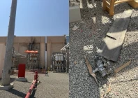 the image on right shows damage on power plant while left image shows debris of drone photo coalition forces x post