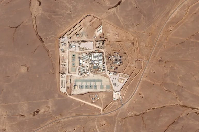 this satellite photo from planet labs pbc shows a military base known as tower 22 in northeastern jordan attacked by drones photo ap aljazeera