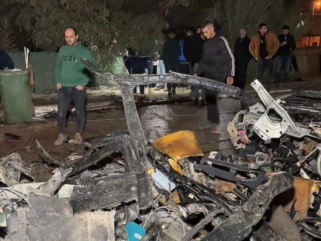 palestinians inspect the site of a deadly israeli strike on a car near jenin in the israeli occupied west bank january 24 2025 photo reuters palestinians inspect the site of a deadly israeli strike on a car near jenin in the israeli occupied west bank january 24 2025 photo reuters