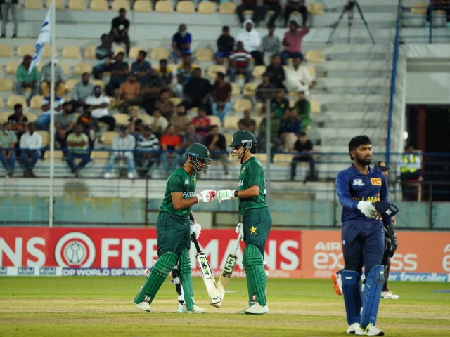 pakistani batters put up a target of 153 runs that they successfully defended against sri lanka a during acc men s asia cup rising stars 2025 semifinal in doha photo pcb