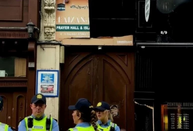 irish police said saeid khosroabadi 41 was arrested following an investigation into a blaze at the doorway of the faizan e madinah mosque on talbot street in dublin photo anadolu