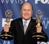 actor robert duvall holds the two emmy awards he won as outstanding lead actor in a mini series or movie for broken trail and as executive producer for broken trail which won for outstanding mini series at the 59th primetime emmy awards in los angeles california september 16 2007 photo reuters