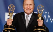 actor robert duvall holds the two emmy awards he won as outstanding lead actor in a mini series or movie for broken trail and as executive producer for broken trail which won for outstanding mini series at the 59th primetime emmy awards in los angeles california september 16 2007 photo reuters