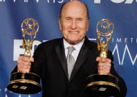 actor robert duvall holds the two emmy awards he won as outstanding lead actor in a mini series or movie for broken trail and as executive producer for broken trail which won for outstanding mini series at the 59th primetime emmy awards in los angeles california september 16 2007 photo reuters