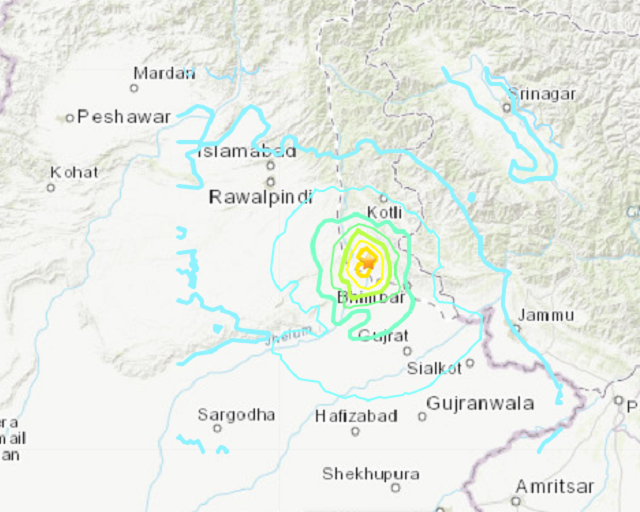 Location of earthquake. Courtesy USGS