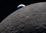 earth sets beyond the moon s horizon on flight day 6 of artemis ii offering a beautiful view of our home planet from behind our natural satellite photo esa nasa