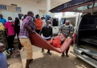 a man is carried from an ambulance as he arrives at bunia general referral hospital following confirmation of an ebola outbreak involving the bundibugyo strain in bunia ituri province democratic republic of congo may 16 2026 picture taken with a mobile phone reuters