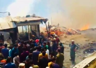 a fire breaks out at a shop in kappa gali bazaar in leepa valley azad kashmir ma mir