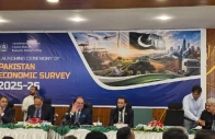finance minister aurangzeb presenting the pakistan economic survey 2025 26 during a news conference in islamabad on june 11 2026 photo pakistan tv digital