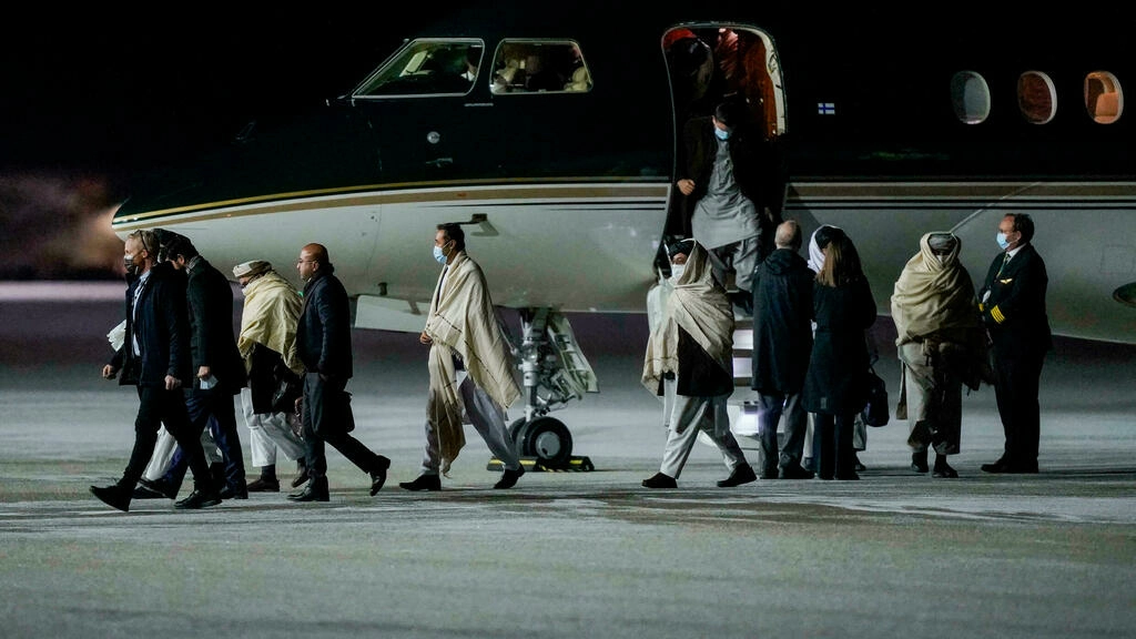 taliban representatives arrive for a diplomatic talks in gardermoen norway on january 22 2022 afp