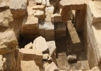 the remains of the valley temple of the sun temples of king nyuserre ini from the fifth dynasty photo courtesy egypt today