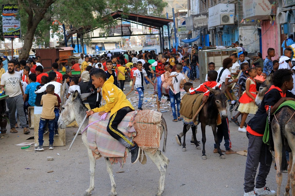 Yemenis celebrate the Eidul Azha in Aden, a few days after Southern Transitional Council's (STC) separatists seized the presidential palace and army camps. PHOTO: AFP