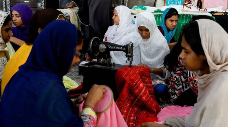 women who are taking shelter at the edhi home orphanage centre of the edhi foundation a non profit social welfare programme stitch cloths for the children ahead of eid al fitr celebrations in karachi pakistan april 17 2023 photo reuters