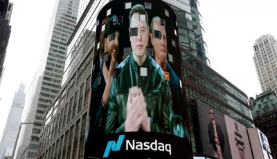 a live feed shows spacex ceo elon musk on the day of spacex s initial public offering ipo at the nasdaq marketsite in new york city u s june 12 2026 reuters