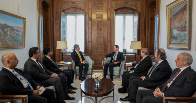 emirati fm meets syria s assad in damascus in further sign of thawing ties photo reuters emirati fm meets syria s assad in damascus in further sign of thawing ties photo reuters