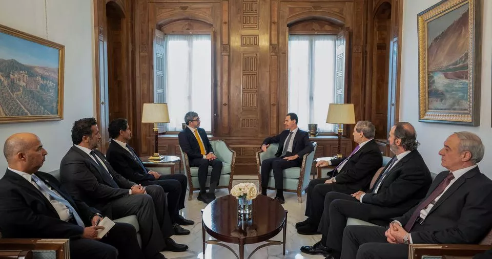 emirati fm meets syria s assad in damascus in further sign of thawing ties photo reuters emirati fm meets syria s assad in damascus in further sign of thawing ties photo reuters