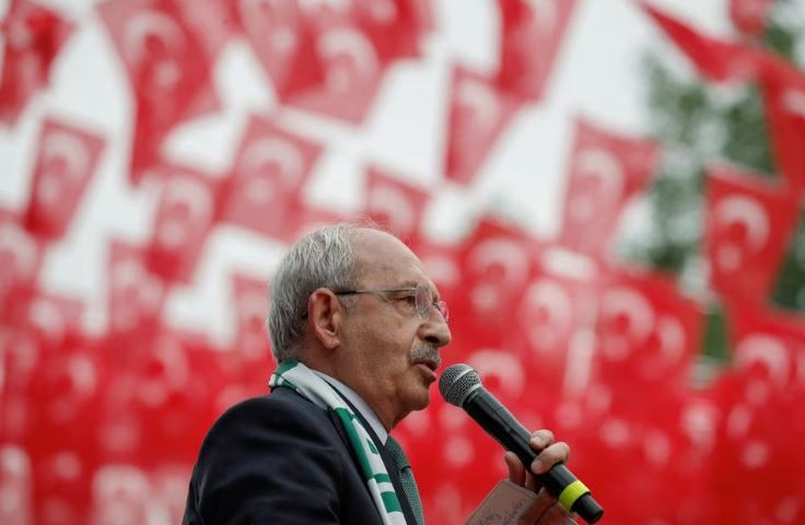 kemal kilicdaroglu presidential candidate of turkey s main opposition alliance speaks during a rally ahead of the may 14 presidential and parliamentary elections in bursa turkey may 11 2023 photo reuters