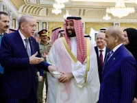 turkish president recep tayyip erdo an saudi crown prince mohammed bin salman and prime minister shehbaz sharif in makkah saudi arabia on august 7 2026 photo x