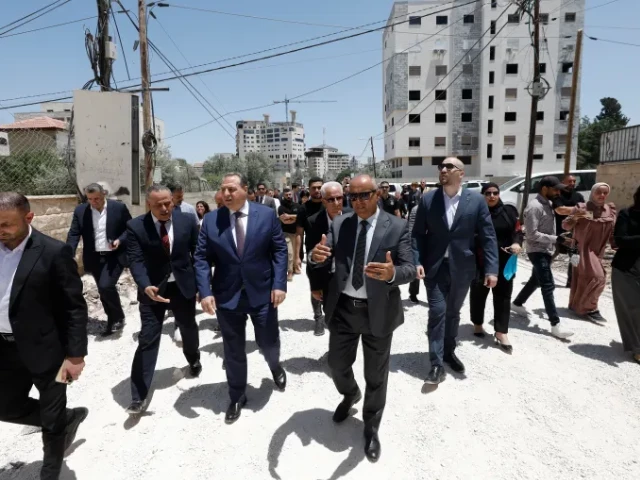 members of a diplomatic delegation from the european union walk near the eastern entrance of jenin camp during a visit to the city of jenin in the occupied west bank on may 21 2025 mohammad mansour afp members of a diplomatic delegation from the european union walk near the eastern entrance of jenin camp during a visit to the city of jenin in the occupied west bank on may 21 2025 mohammad mansour afp