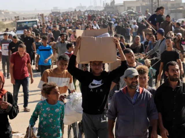 palestinians seeking aid gather near an aid distribution site run by the us backed gaza humanitarian foundation in rafah in the southern gaza strip on may 27 2025 hatem khaled reuters palestinians seeking aid gather near an aid distribution site run by the us backed gaza humanitarian foundation in rafah in the southern gaza strip on may 27 2025 hatem khaled reuters