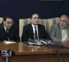 press conference in islamabad by pti chairman barrister gohar ali khan senior leader salman akram raja and former national assembly speaker asad qaiser source x