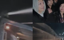 water cannon breaks up aleema khan s sit in at adiala jail