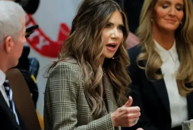 us homeland security secretary kristi noem speaks during a cabinet meeting with us president donald trump at the white house in washington dc us on december 2 reuters