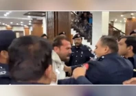 punjab assembly turned into chaos upon the arrival of k p cm source express