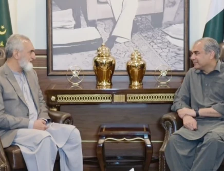 federal interior minister mohsin naqvi met gilgit baltistan caretaker chief minister justice retd yar muhammad khan