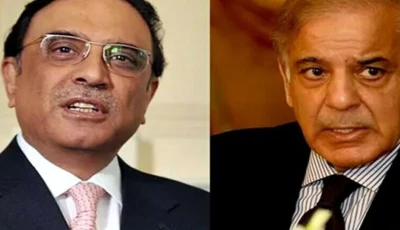 a combination picture of president asif ali zardari l and prime minister shehbaz sharif r photo file
