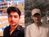 victims aged 16 and 17 on a motorcycle were run over near karimabad furniture market family demands action against heavy vehicles photo express