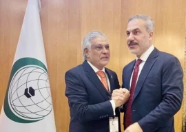 dar meets turkish counterpart on oic sidelines dar meets turkish counterpart on oic sidelines