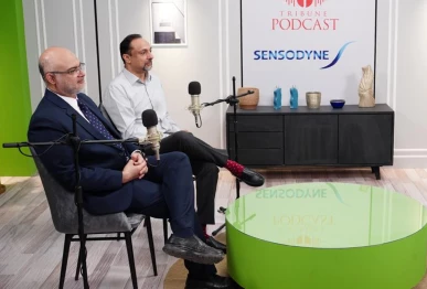 dr najeeb saad and dr hasnain sakrani attend express tribune podcast on oral health photo express