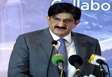 cm sindh addressing mining technical conference 2026 held under the auspices of sindh engro coal mining company secmc in karachi photo radio pakistan