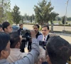 pti chairman barrister gohar khan is speaking to the media outside the parliament house photo x