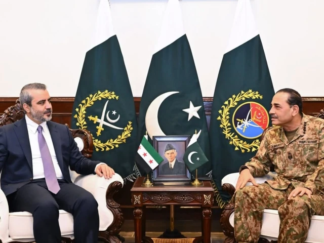 chief of defence forces and chief of army staff field marshal asim munir meets syrian foreign minister asaad hassan al shaibani photo ispr chief of defence forces and chief of army staff field marshal asim munir meets syrian foreign minister asaad hassan al shaibani photo ispr