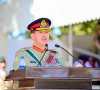 commander national strategic command gen syed aamer raza addressing the ceremony at the passing out parade of the 154th pma long course and 39th technical graduate course at kakul photo ispr